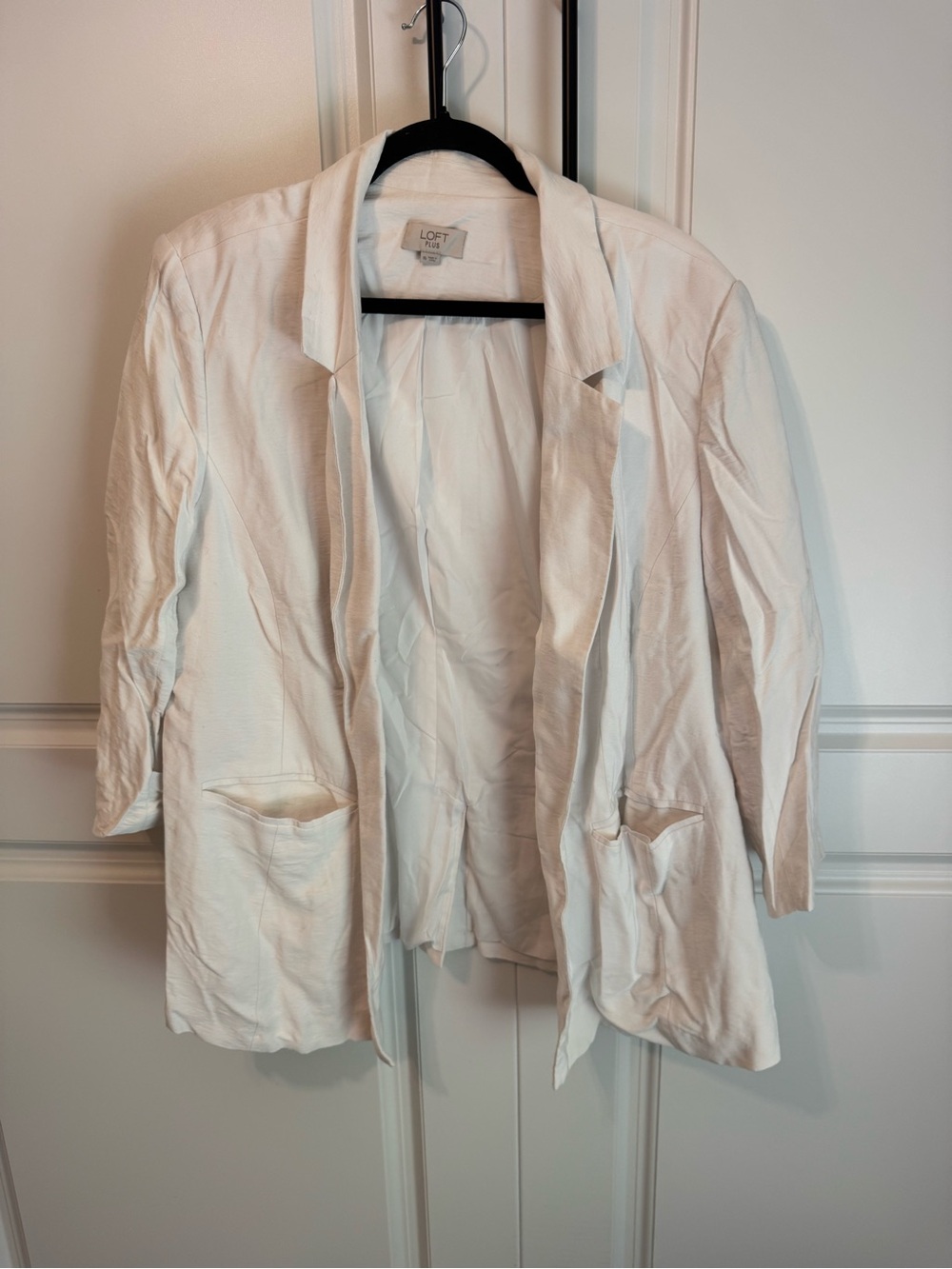 LOFT White Open Front Blazer Cardigan
